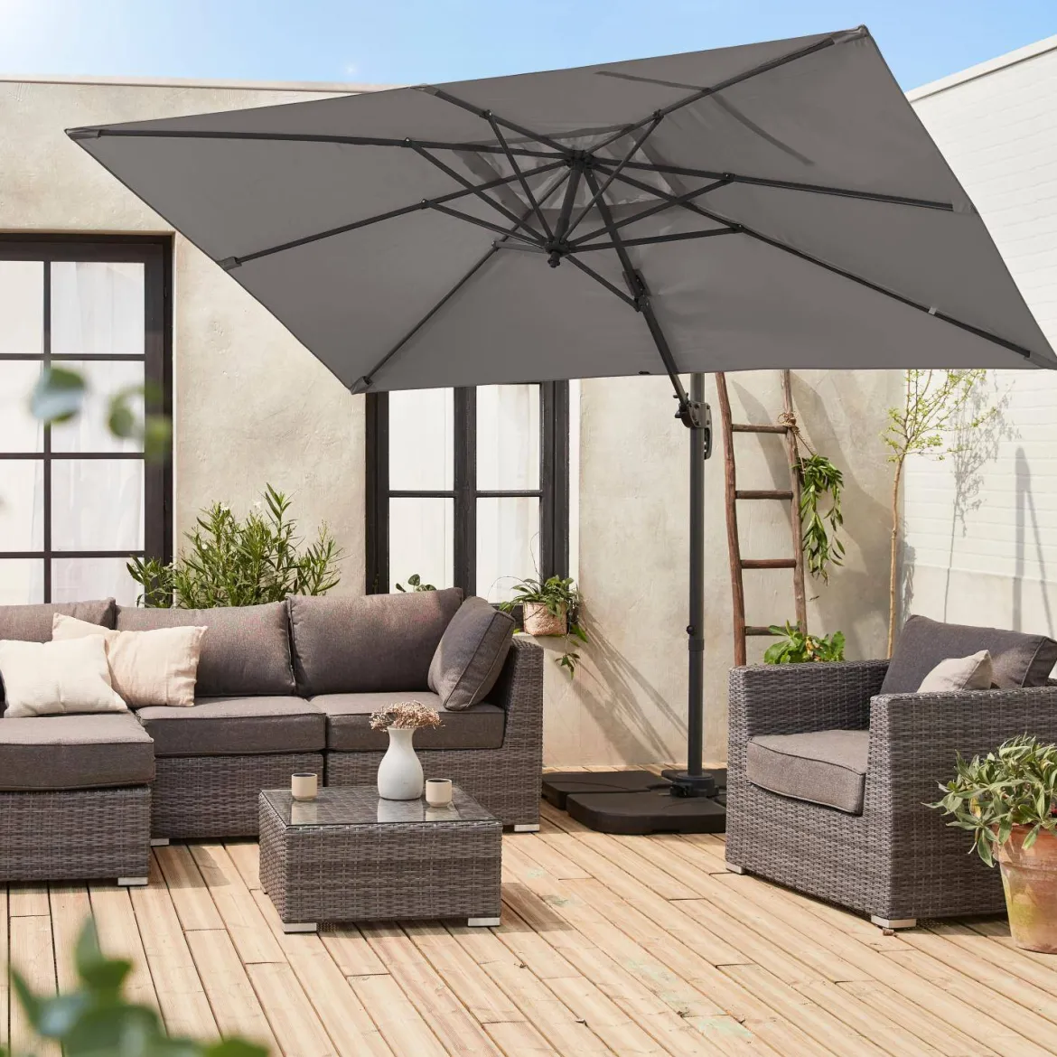Ombrellone rettangolare eccentrico, 3x2m