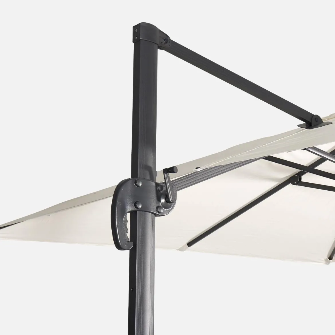 Ombrellone rettangolare eccentrico, 3x4m + piastre di zavorra 50x50cm