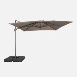 Ombrellone rettangolare eccentrico, 3x4m + base 50x50cm