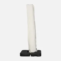 Ombrellone rettangolare eccentrico asta effetto legno, 3x4m + base 50x50cm