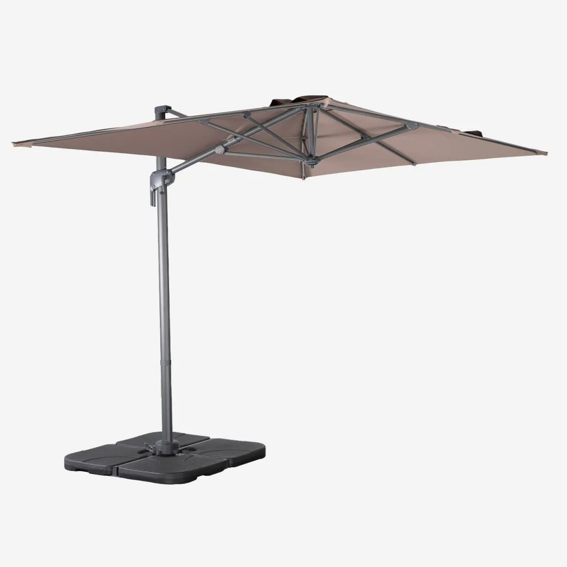 Ombrellone rettangolare eccentrico, 2x3m + base 50x50cm