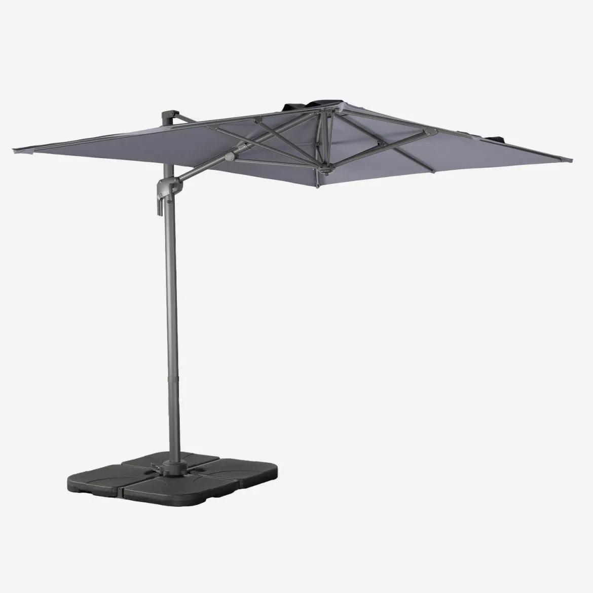 Ombrellone rettangolare eccentrico, 2x3m + base 50x50cm