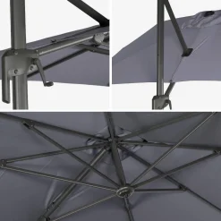 Ombrellone rettangolare eccentrico, 2x3m + base 50x50cm