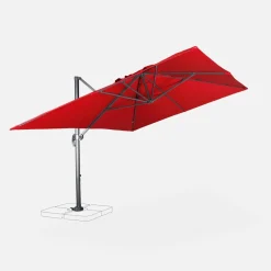 Ombrellone rettangolare, 3x4m + base