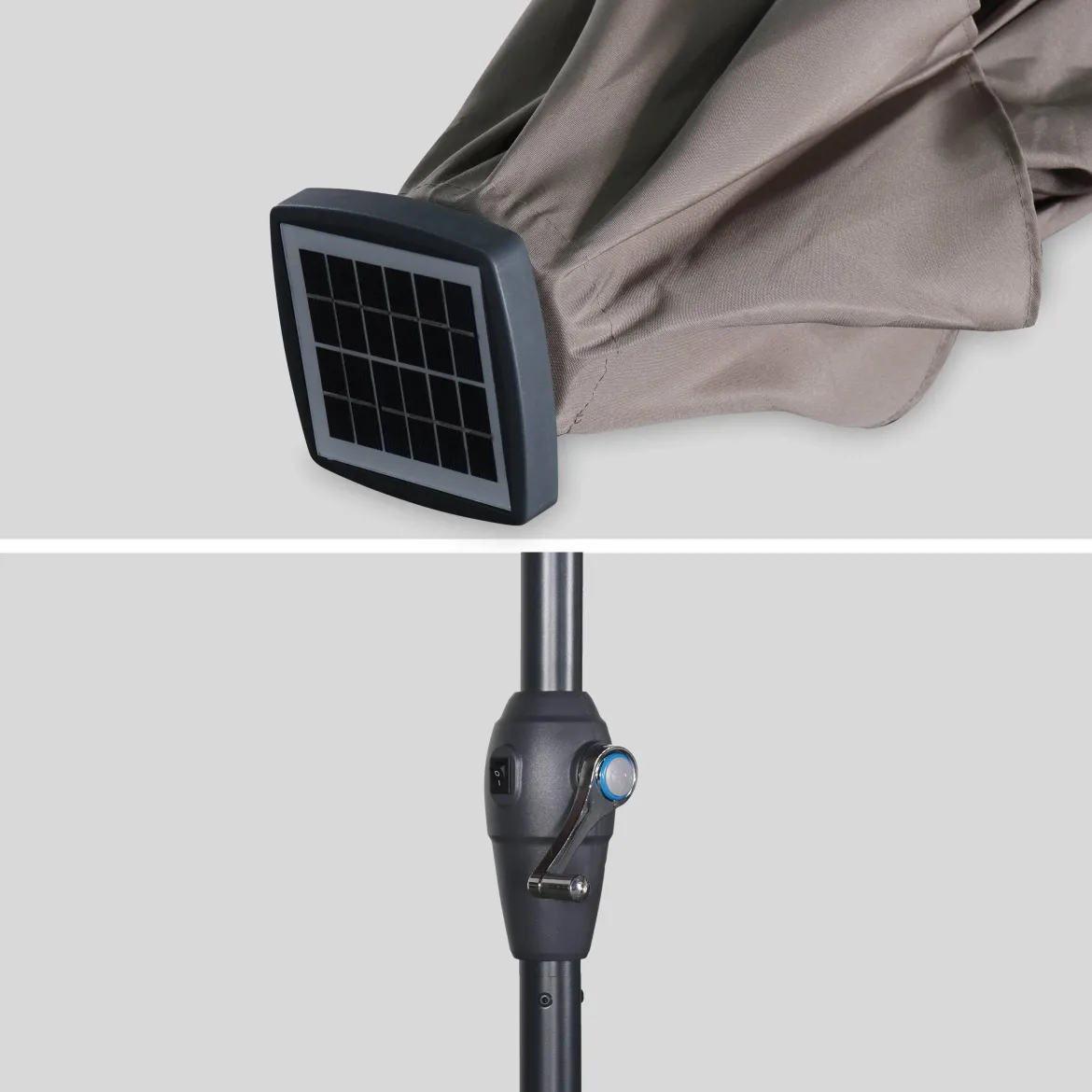 Ombrellone rotondo con LED, Ø2,7m