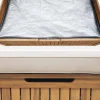 Panca cassapanca da giardino in legno di acacia con cuscino, 110L