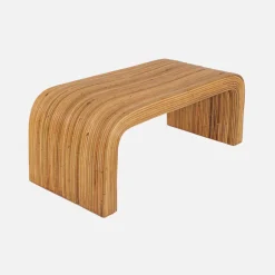 Panca, fine letto in rattan naturale, 100cm