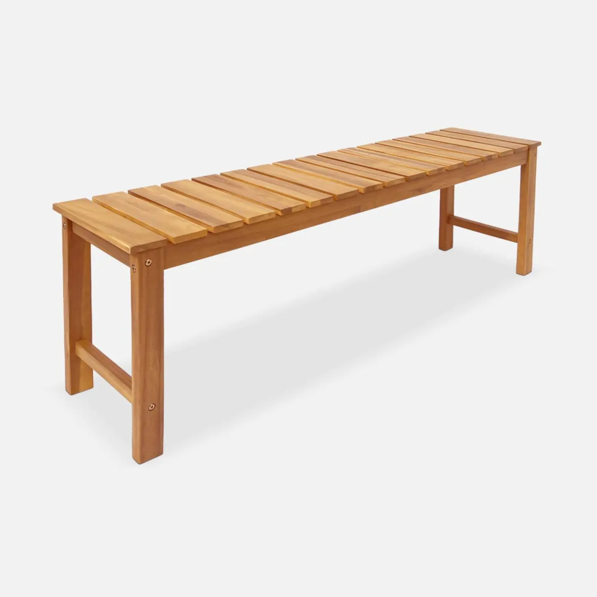 Panca in acacia e legno chiaro, 140cm