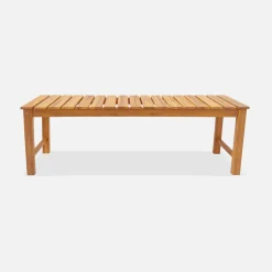 Panca in acacia e legno chiaro, 140cm
