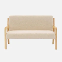 Panca per bambini scandinava in tessuto bouclé, 2 posti