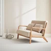 Panca stile scandinavo in legno e tessuto, 2 posti