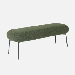 Panca tessuto bouclé e gambe in metallo