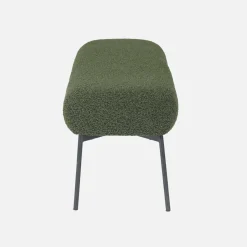 Panca tessuto bouclé e gambe in metallo
