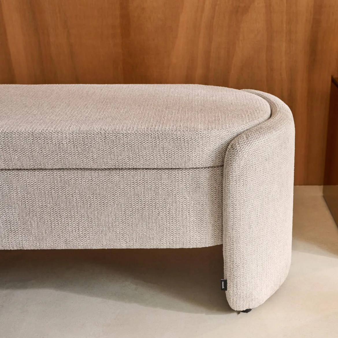 Panca contenitore, fondo letto contemporaneo in tessuto