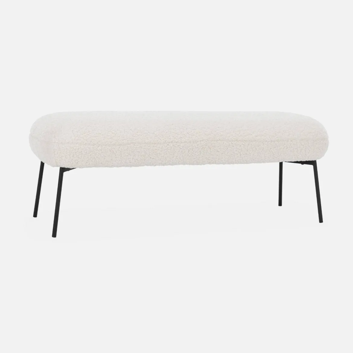 Panca tessuto bouclé e gambe in metallo