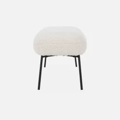 Panca tessuto bouclé e gambe in metallo