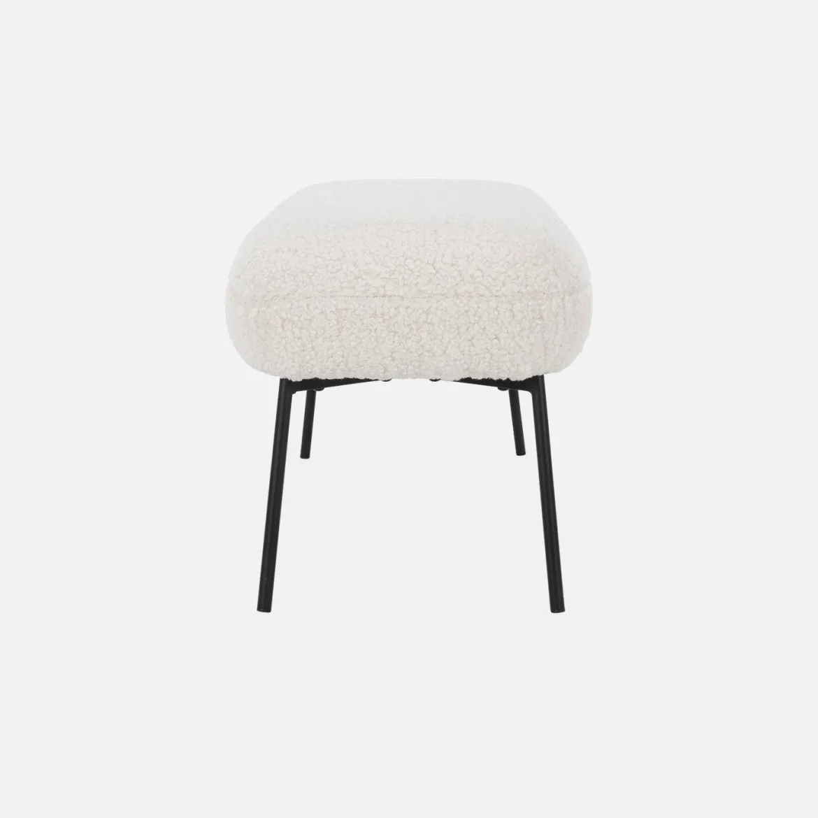 Panca tessuto bouclé e gambe in metallo