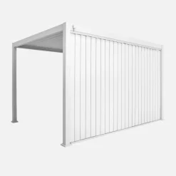Pannello verticale a lamelle orientabili 4m per pergola bioclimatica in alluminio 4x3m Triomphe