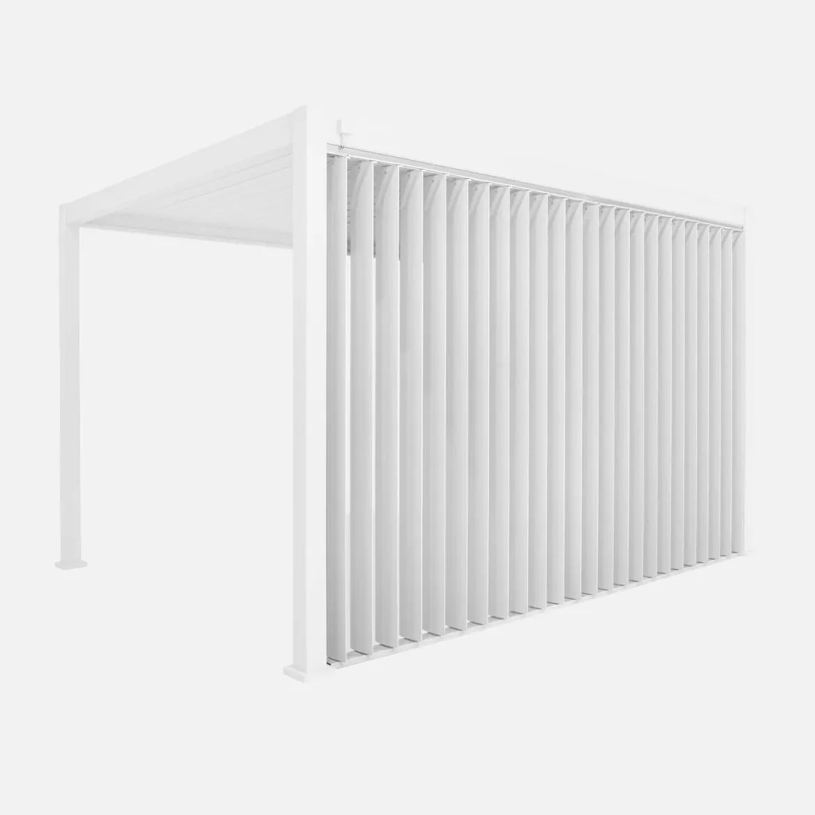 Pannello verticale a lamelle orientabili 4m per pergola bioclimatica in alluminio 4x3m Triomphe
