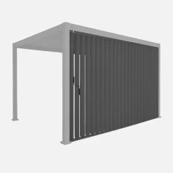 Pannello verticale a lamelle orientabili 4m per pergola bioclimatica in alluminio 4x3m Triomphe