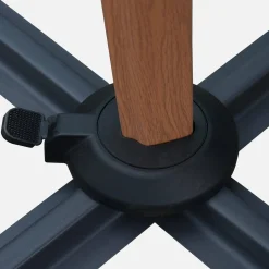 Parasol decentrato 3x3m quadrato, palo effetto legno