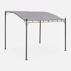 Pergola a parete struttura in acciaio 3x2,5 m con tetto in tessuto