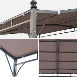 Pergola a parete struttura in acciaio 3x2,5 m con tetto in tessuto