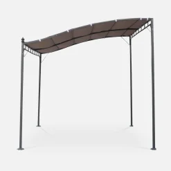 Pergola a parete struttura in acciaio 3x2,5 m con tetto in tessuto