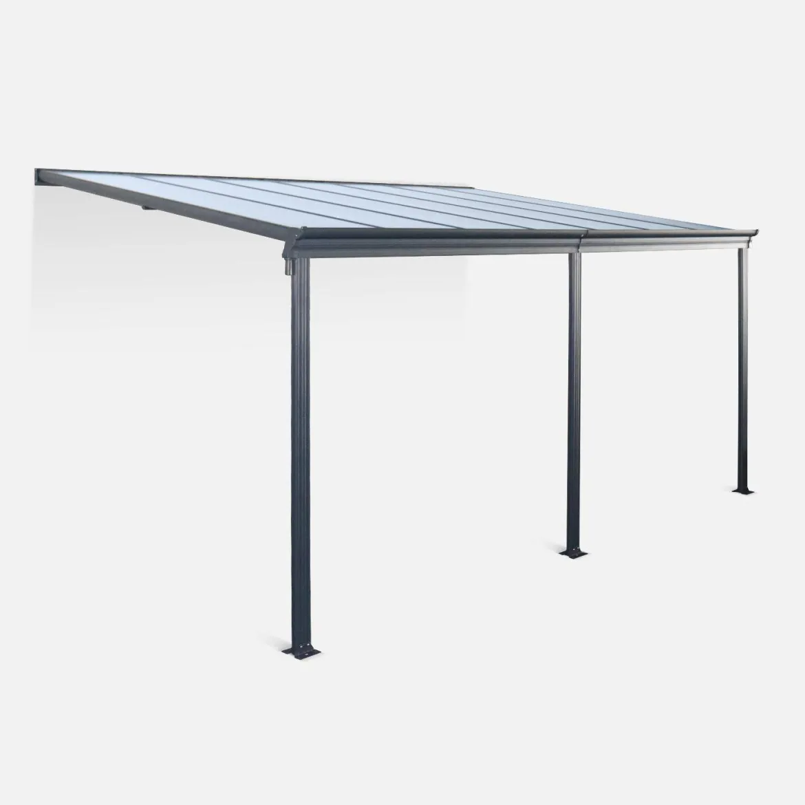 Pergola a parete 3x4 m in alluminio con grondaia