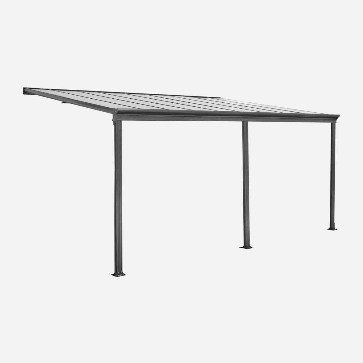 Pergola a parete 3x5 m in alluminio con grondaia