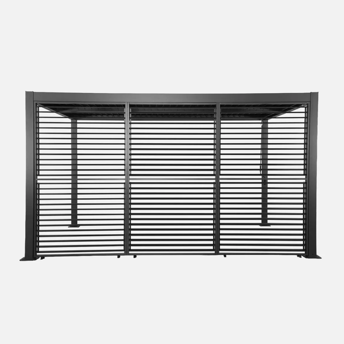 Pergola bioclimatica 3x4m in alluminio e acciaio + 3 persiane 1.3m con lamelle orientabili