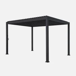 Pergola bioclimatica in alluminio 3x4m + 3 persiane verticali 1,3m