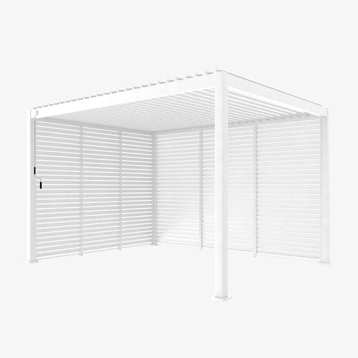 Pergola bioclimatica 3x4 in alluminio + 3 tende da 1m