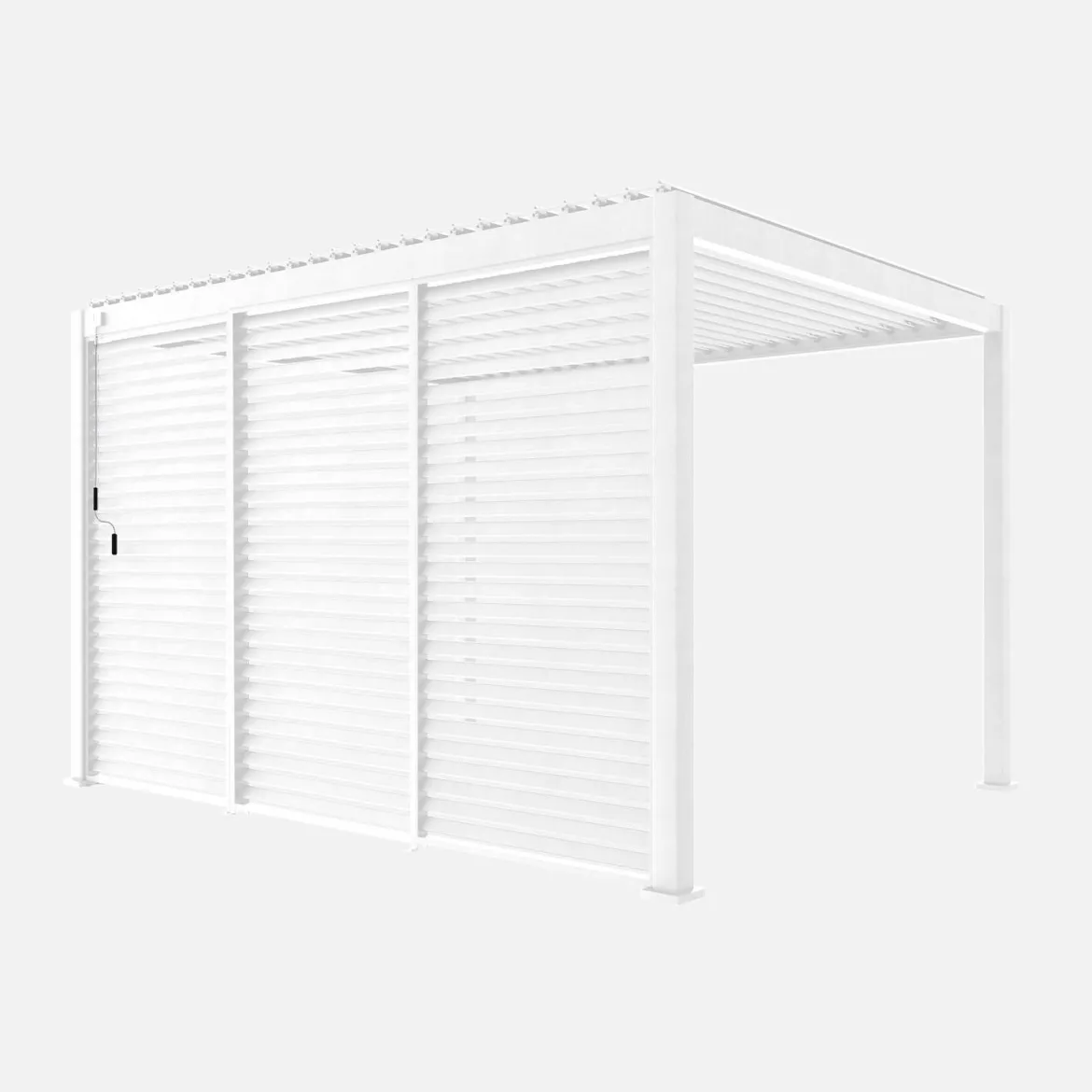 Pergola bioclimatica 3x4 in alluminio + 3 persiane da 1.3m