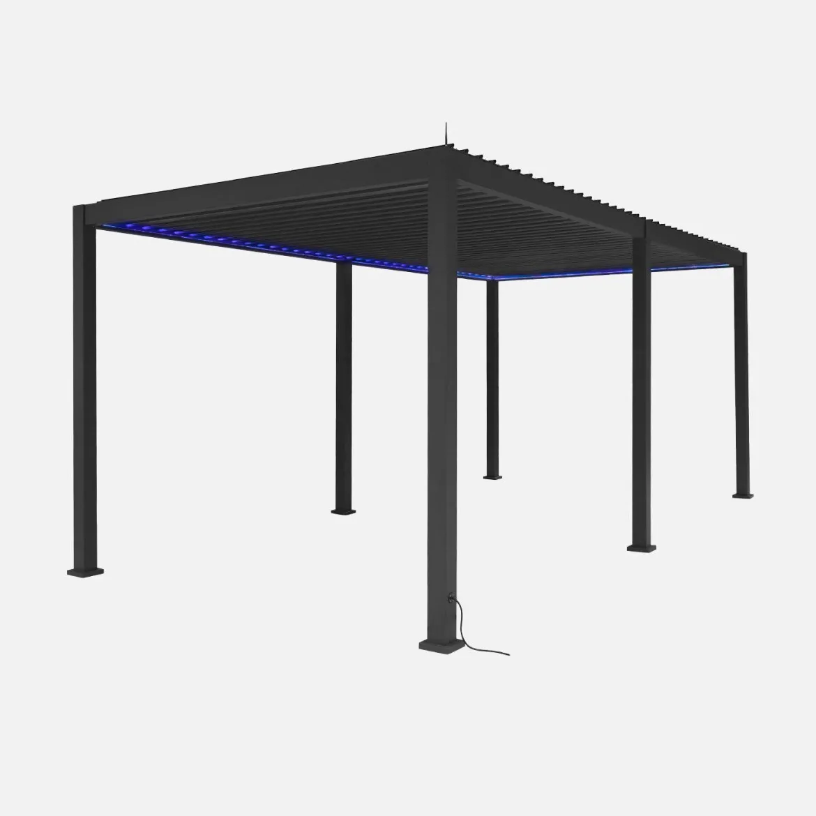 Pergola bioclimatica 3x6m elettrica in alluminio con illuminazione a LED