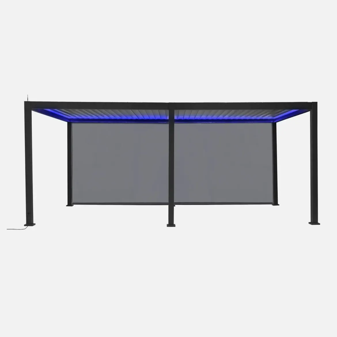 Pergola bioclimatica 3x6m elettrica in alluminio con LED + 2 tende 3m