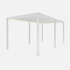 Pergola bioclimatica 3x6m elettrica in alluminio con illuminazione a LED