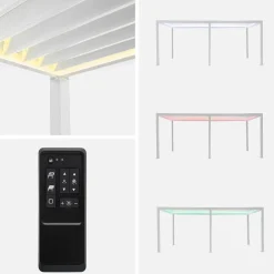 Pergola bioclimatica 3x6m elettrica in alluminio con illuminazione a LED