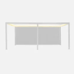Pergola bioclimatica 3x6m elettrica in alluminio con LED + 2 tende 3m