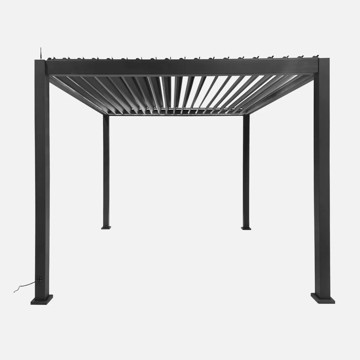 Pergola bioclimatica 3x3m elettrica in alluminio con illuminazione LED