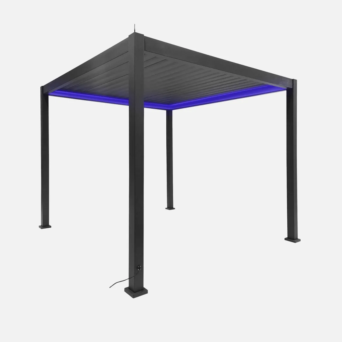 Pergola bioclimatica 3x3m elettrica in alluminio con illuminazione LED