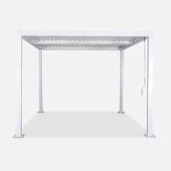 Pergola bioclimatica 3x3m in alluminio e acciaio, lamelle orientabili