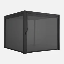Pergola bioclimatica 3x3m in alluminio V2 + 2 tende da 3m