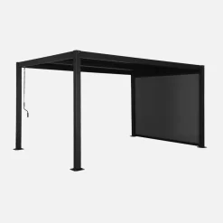 Pergola bioclimatica 3x4m in alluminio e acciaio + tenda 3m