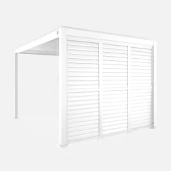 Pergola bioclimatica 3x4m in alluminio + 3 persiane 1m lamelle orientabili