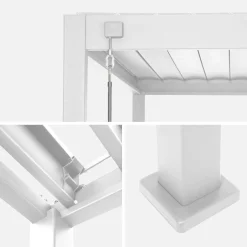 Pergola bioclimatica 3x4m in alluminio + 3 persiane 1.3m a lamelle orientabili