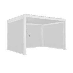 Pergola bioclimatica 3x4m in alluminio + 2 tende da 3m + 1 tenda da 4m
