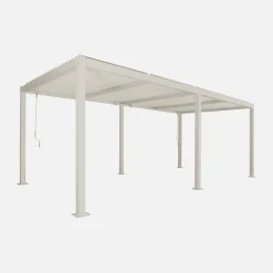 Pergola bioclimatica 3x6m in alluminio e acciaio, lamelle orientabili