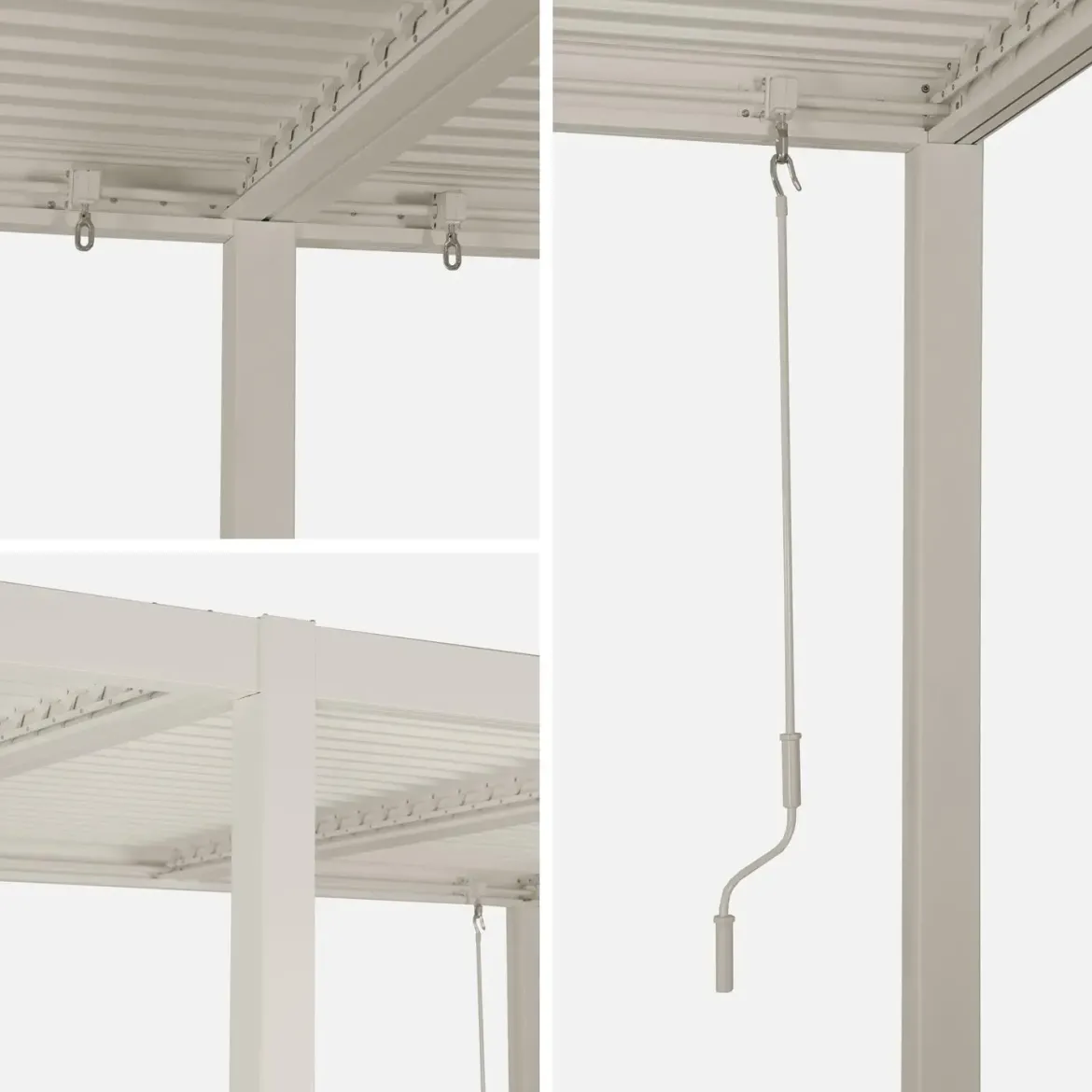 Pergola bioclimatica 3x6m in alluminio e acciaio, lamelle orientabili