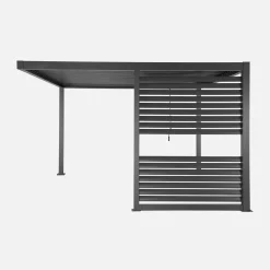 Pergola bioclimatica 3,5x3,5m in alluminio con lamelle orientabili + persiana